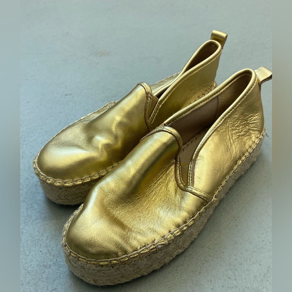 Sam Edelman metallic gold espradilles size 7